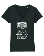 EDIT Tricou mânecă scurtă guler V Damă Evoker