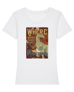 Where Words Leave off Music Speaks Trex Tricou mânecă scurtă guler larg fitted Damă Expresser