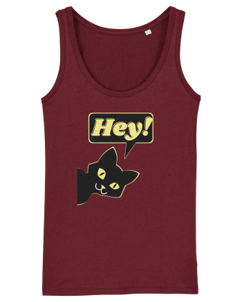 Funny Black Cat Burgundy