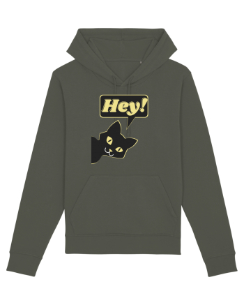 Funny Black Cat Khaki