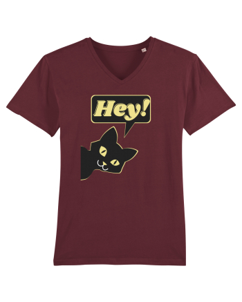 Funny Black Cat Burgundy