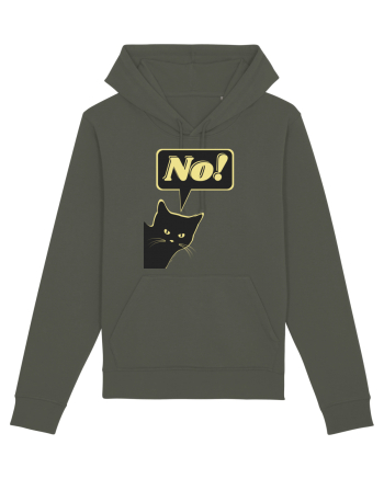 Funny Black Cat Khaki