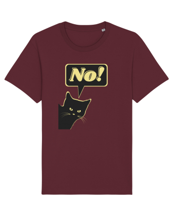 Funny Black Cat Burgundy