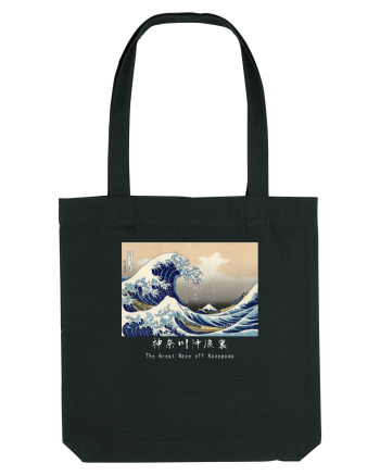 The Great Wave off Kanagawa (text alb) Black