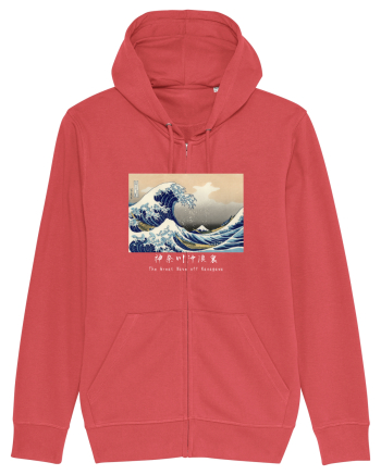 The Great Wave off Kanagawa (text alb) Carmine Red
