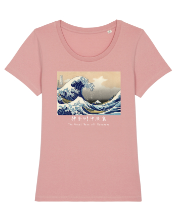 The Great Wave off Kanagawa (text alb) Canyon Pink