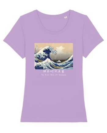 The Great Wave off Kanagawa (text alb) Lavender Dawn