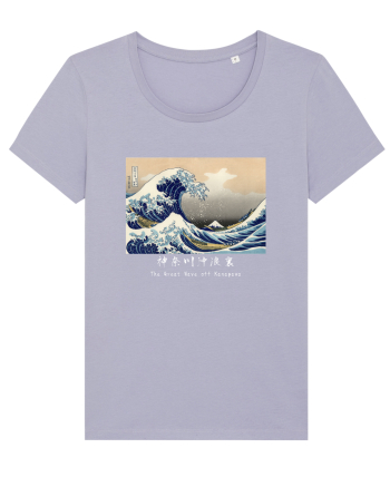 The Great Wave off Kanagawa (text alb) Lavender