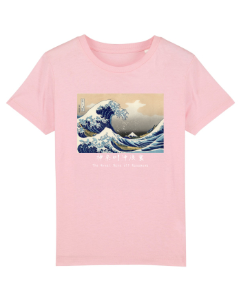 The Great Wave off Kanagawa (text alb) Cotton Pink