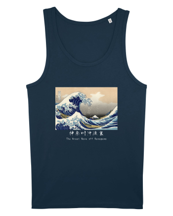 The Great Wave off Kanagawa (text alb) Navy