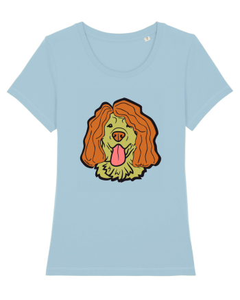 Funny Golden Retriever Sky Blue