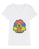 Funny Golden Retriever Tricou mânecă scurtă guler V Damă Evoker