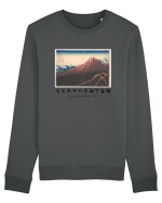 Storm below Mount Fuji (text negru) Bluză mânecă lungă Unisex Rise