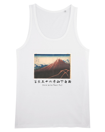 Storm below Mount Fuji (text negru) White