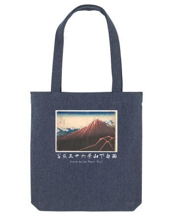 Storm below Mount Fuji (text alb) Midnight Blue