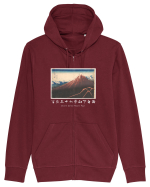 Storm below Mount Fuji (text alb) Hanorac cu fermoar Unisex Connector
