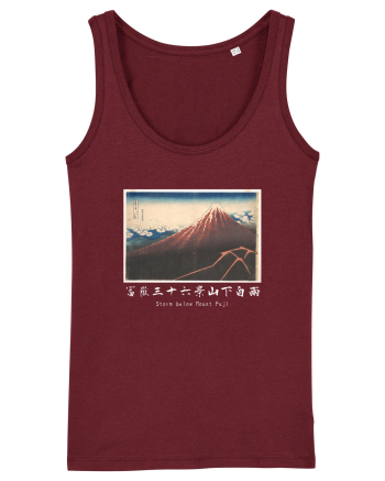 Storm below Mount Fuji (text alb) Burgundy
