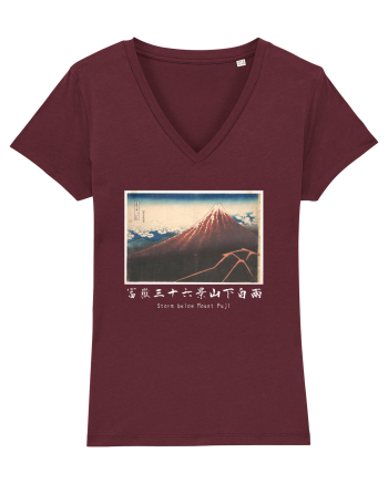 Storm below Mount Fuji (text alb) Burgundy