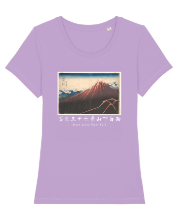 Storm below Mount Fuji (text alb) Lavender Dawn