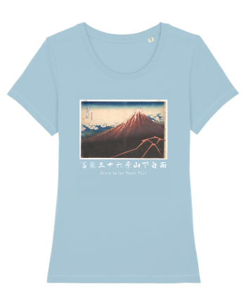 Storm below Mount Fuji (text alb) Sky Blue