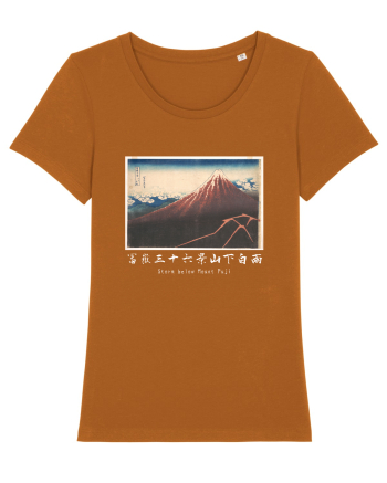 Storm below Mount Fuji (text alb) Roasted Orange