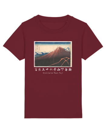 Storm below Mount Fuji (text alb) Burgundy