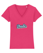 Vintage Dude Tricou mânecă scurtă guler V Damă Evoker