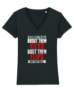 Kicks and Flips Tricou mânecă scurtă guler V Damă Evoker