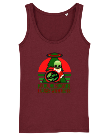 Funny Santa Claus Alien Burgundy