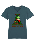 Funny Santa Claus Alien Tricou mânecă scurtă guler V Bărbat Presenter