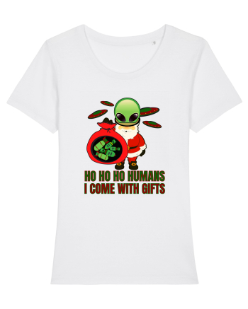 Funny Santa Claus Alien White