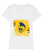 Punk skull Tricou mânecă scurtă guler V Damă Evoker