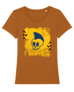 Punk skull Tricou mânecă scurtă guler larg fitted Damă Expresser