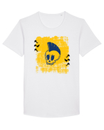 Punk skull Tricou mânecă scurtă guler larg Bărbat Skater