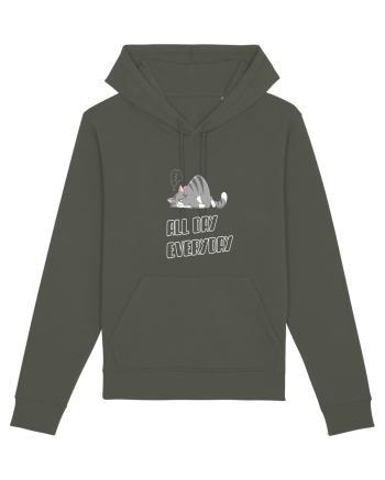 Funny Cool Lazy Cat Khaki