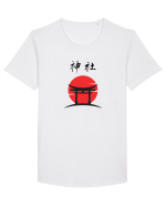 Altar Japonez „Shrine” (negru) Tricou mânecă scurtă guler larg Bărbat Skater