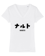 Naruto Katakana (negru) Tricou mânecă scurtă guler V Damă Evoker