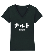 Naruto Katakana (alb) Tricou mânecă scurtă guler V Damă Evoker