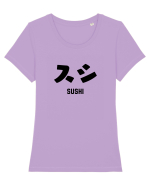 Sushi Katakana (negru) Tricou mânecă scurtă guler larg fitted Damă Expresser