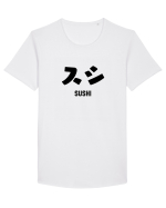 Sushi Katakana (negru) Tricou mânecă scurtă guler larg Bărbat Skater