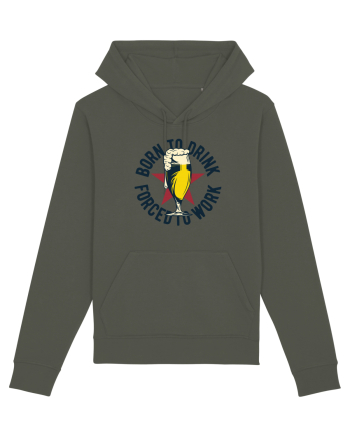 Born to drink forced to work Glass Khaki