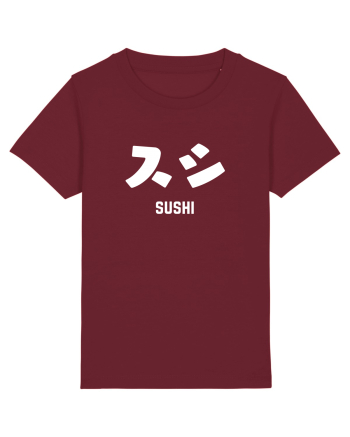 Sushi Katakana (alb) Burgundy