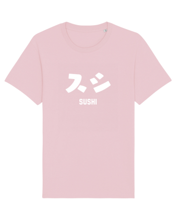 Sushi Katakana (alb) Cotton Pink