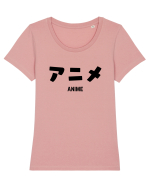 Anime Katakana (negru) Tricou mânecă scurtă guler larg fitted Damă Expresser
