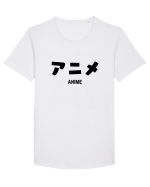Anime Katakana (negru) Tricou mânecă scurtă guler larg Bărbat Skater