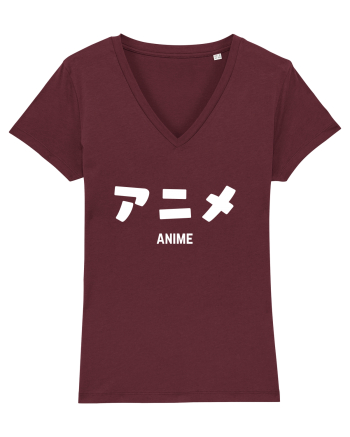 Anime Katakana (alb) Burgundy