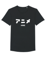 Anime Katakana (alb) Tricou mânecă scurtă guler larg Bărbat Skater