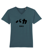 Baka Katakana (negru) Tricou mânecă scurtă guler V Bărbat Presenter