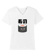 Sushi Kanji (negru) Tricou mânecă scurtă guler V Bărbat Presenter