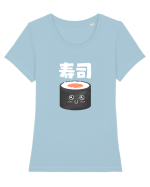 Sushi Kanji (alb) Tricou mânecă scurtă guler larg fitted Damă Expresser